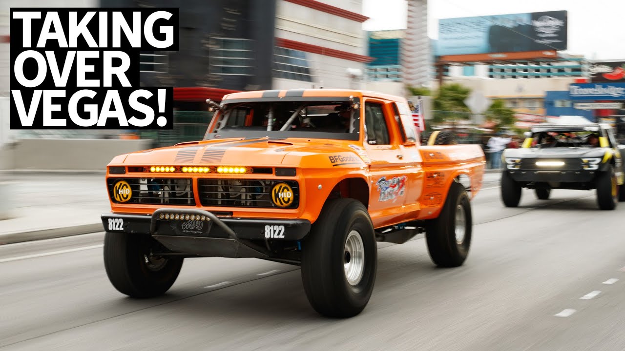 Race Trucks Take Over Vegas Streets! Mint 400 Street Parade