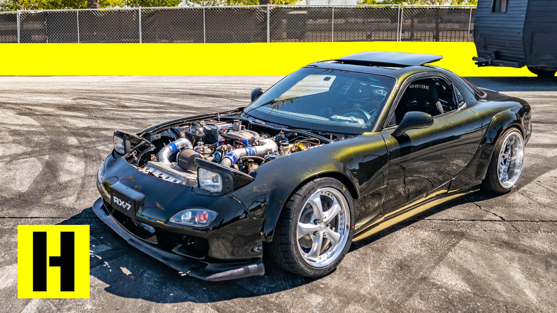 FD RX-7 Gets Ruthless in our Yard. Headphone Warning - This Thing is LOUD