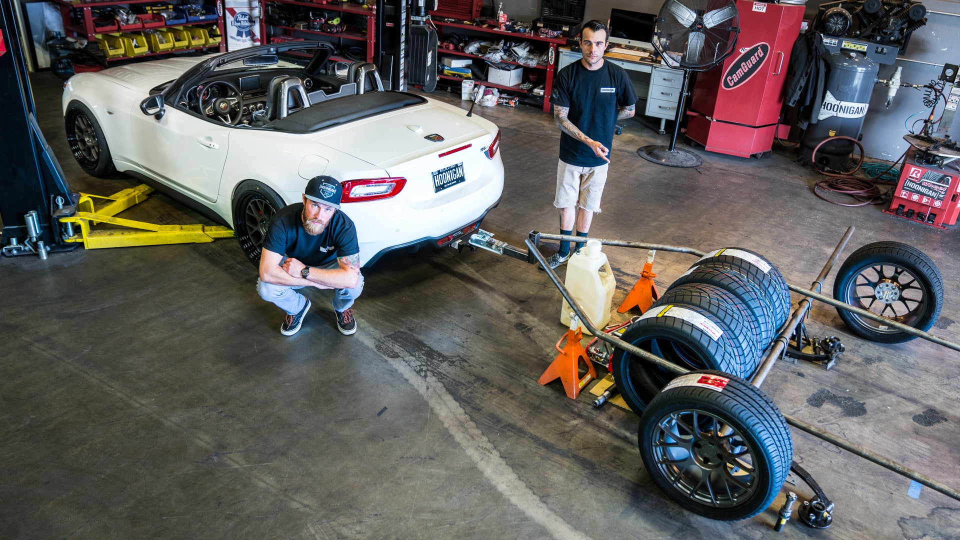 Trackday Trailer Progress + Beefy Stance on The Dopest Fiat 124 Spider Abarth