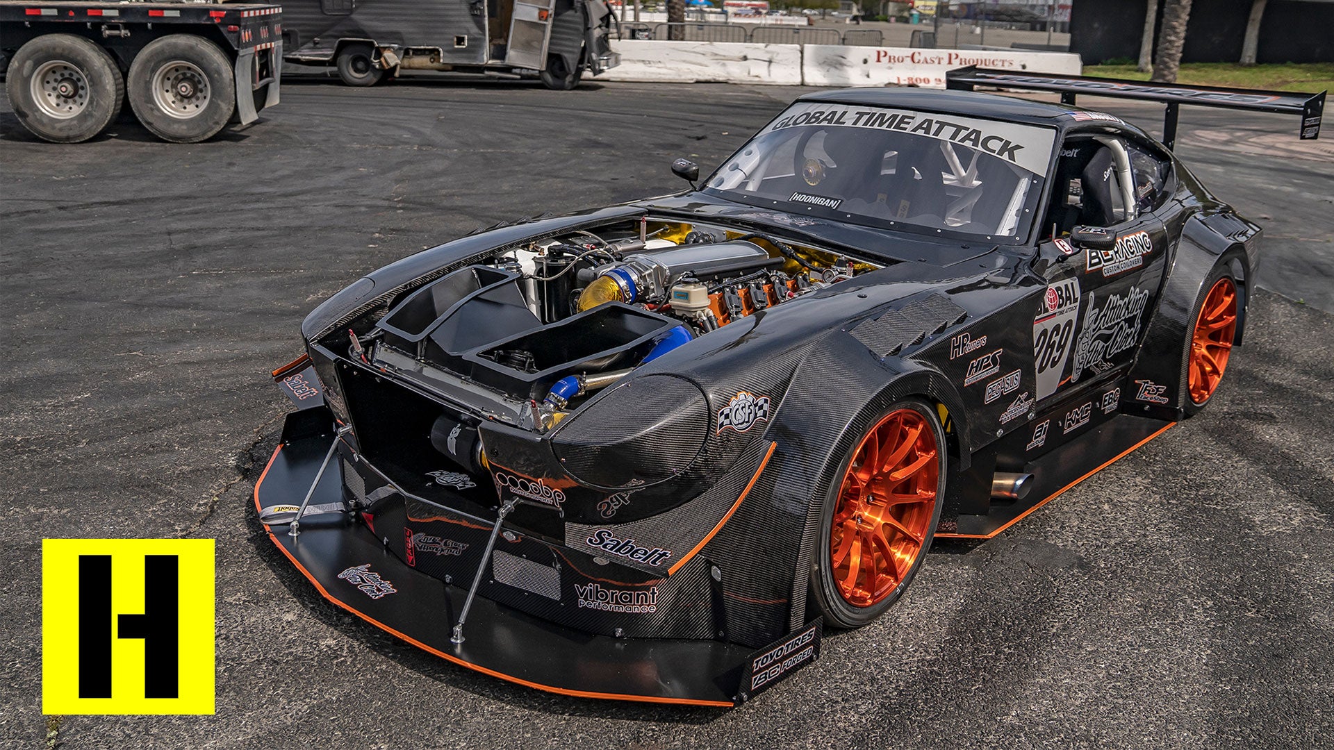 Carbon Fiber Bodied, V8 Powered 240z: Can a Road Racer Shred our Yard??