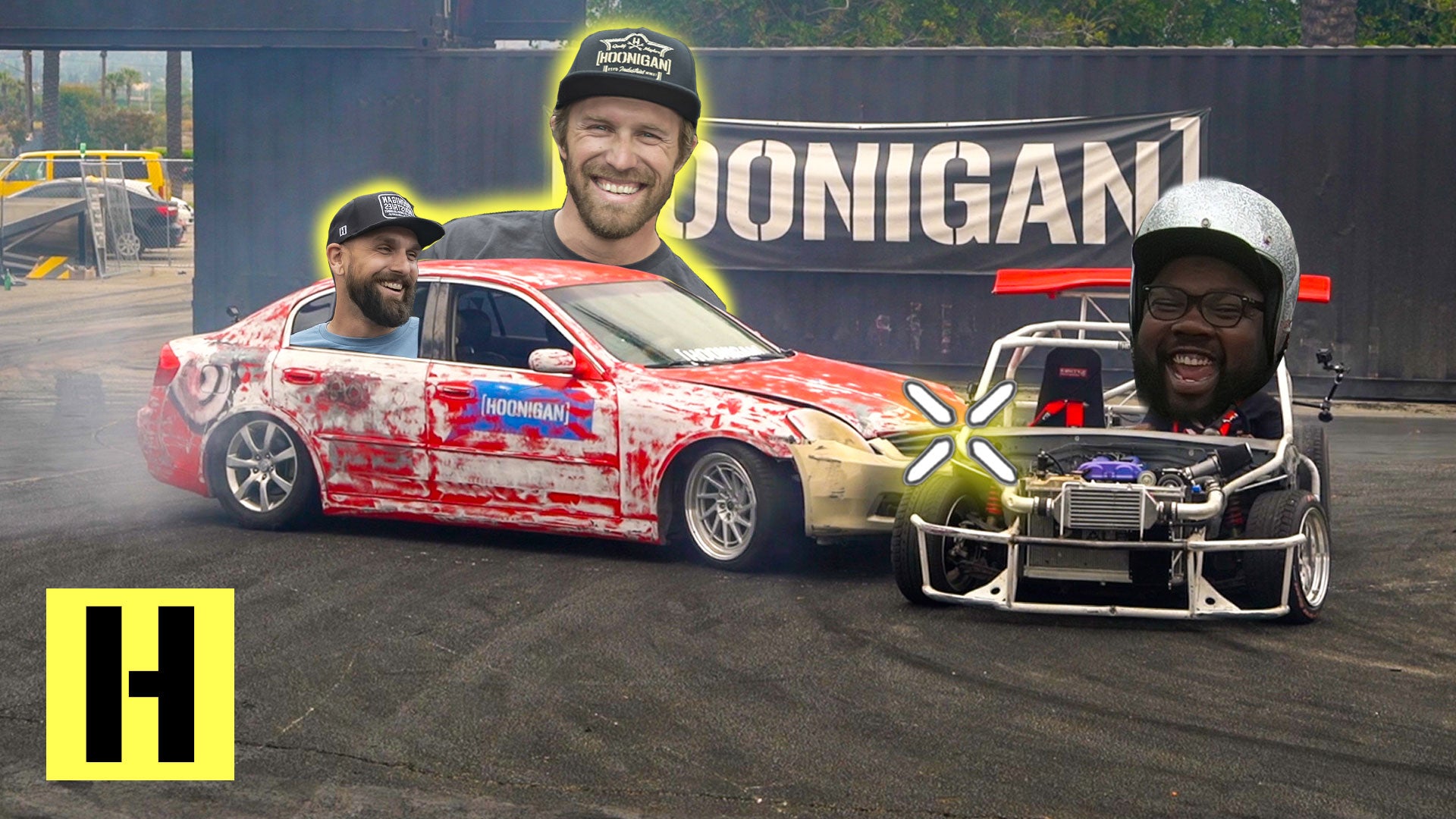 Hoonigan Team Bonding at the Burnyard: G35 and ShartKart Tandems!