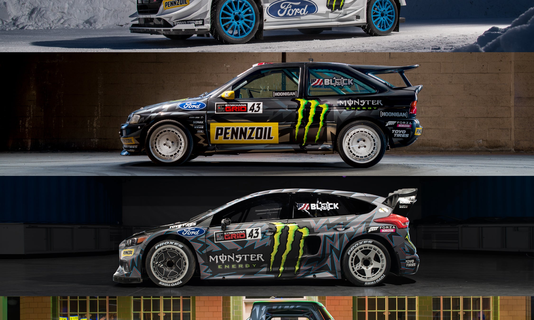Five cars of Gymkhana TEN