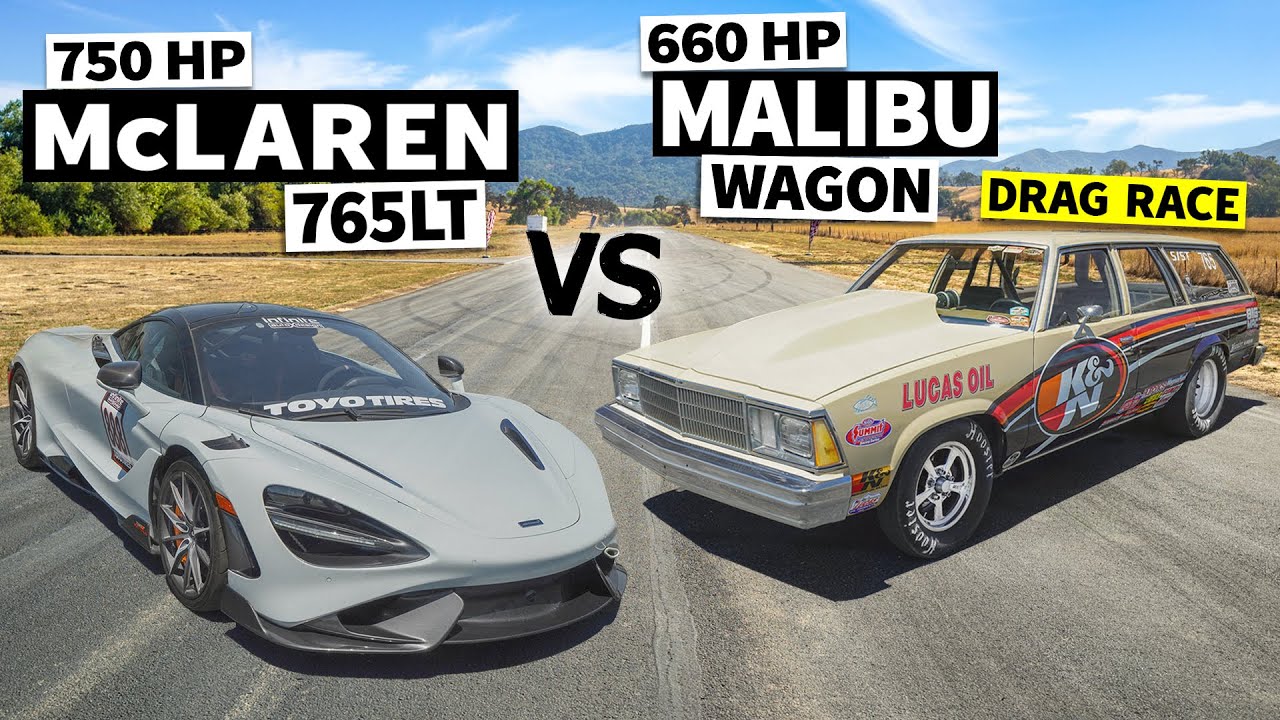 McLaren 765LT Races an 80s Chevy Wagon… With an LS3 and Slicks