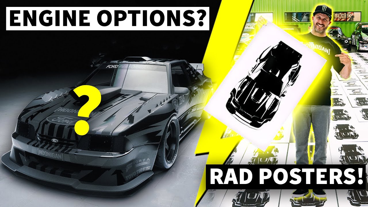 Hoonifox Engine Options + Ken Block Hand Printing Posters inside of Hoonigan Racing!