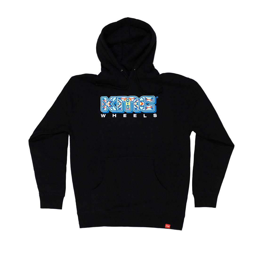 KMC Natives hoodie featuring a graphic design on the front, in a soft blue color, displayed against a neutral background.