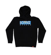 KMC Natives hoodie featuring a graphic design on the front, in a soft blue color, displayed against a neutral background.