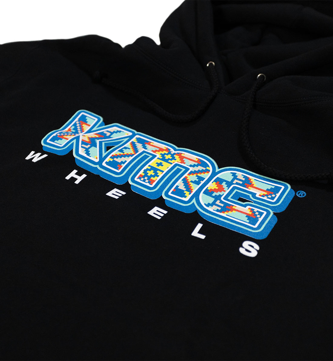 KMC NATIVES black hoodie featuring a front kangaroo pocket and logo design.