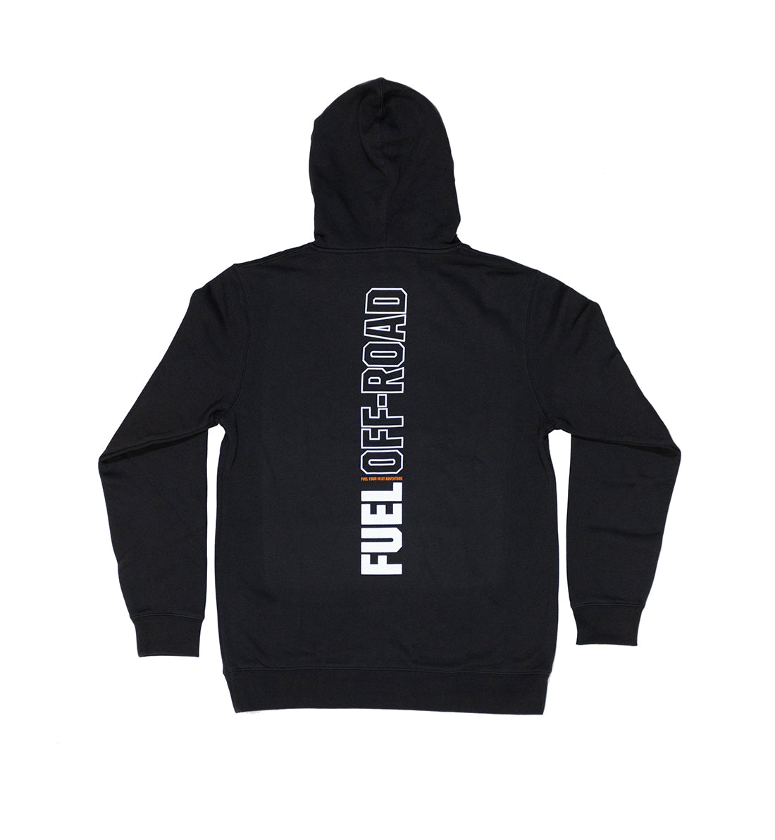 Black Fuel CUT Pullover Hoodie with a logo on the chest and drawstring hood.