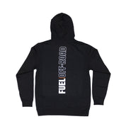 Black Fuel CUT Pullover Hoodie with a logo on the chest and drawstring hood.