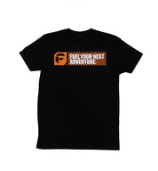 Black short sleeve tee featuring the "Fuel HAZARD" graphic, designed for a casual, streetwear style.