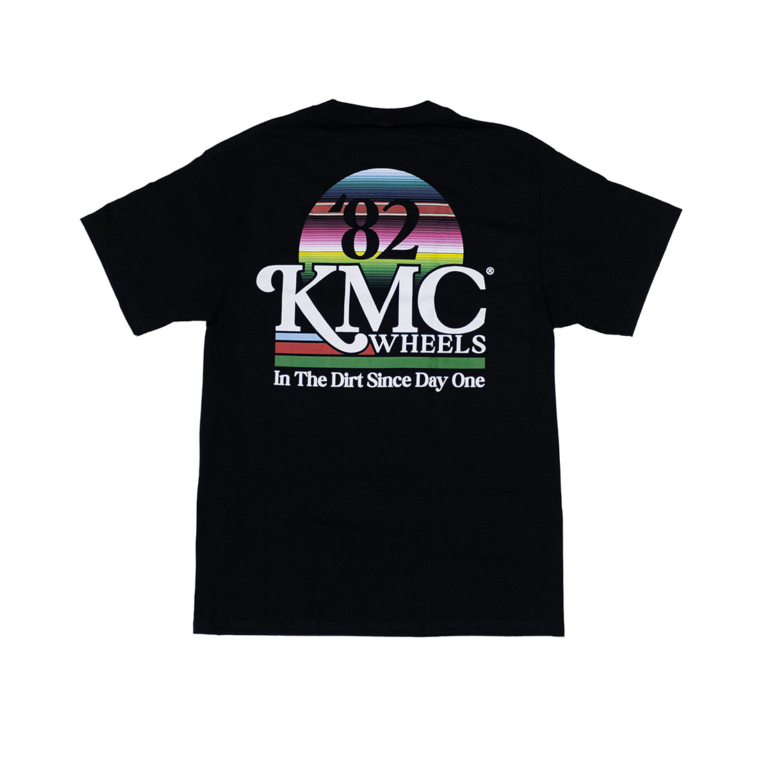 KMC DAY ONE Short Sleeve Tee in black, featuring a minimalist design and logo, displayed on a neutral background.
