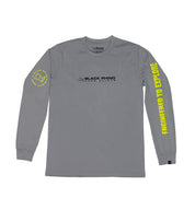 Black Rhino CORE Long Sleeve Tee in black, featuring a round neckline and ribbed cuffs.