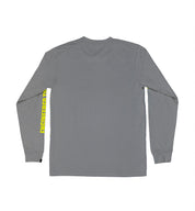 Black Rhino CORE Long Sleeve Tee in black, featuring a crew neck and ribbed cuffs, displayed on a white background.