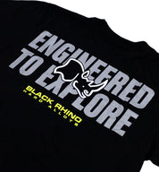 Black Rhino MONTRA Short Sleeve Tee in black, featuring a minimalist design and comfortable fit, displayed on a plain background.