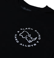 Black Rhino MONTRA Short Sleeve Tee in black, featuring a simple logo design on the chest and a comfortable fit, ideal for casual wear.