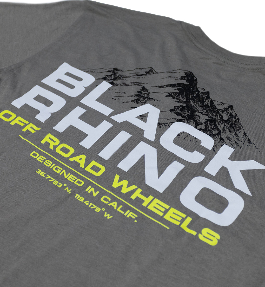 Black Rhino SUMMIT Short Sleeve Tee in black, featuring a minimalist design with the brand logo prominently displayed on the chest.