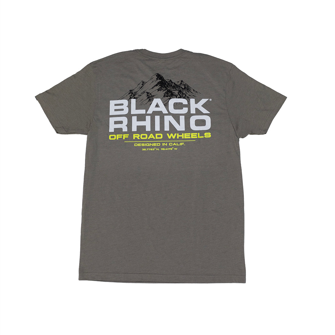Black Rhino SUMMIT Short Sleeve Tee in black, featuring a bold graphic logo on the front.
