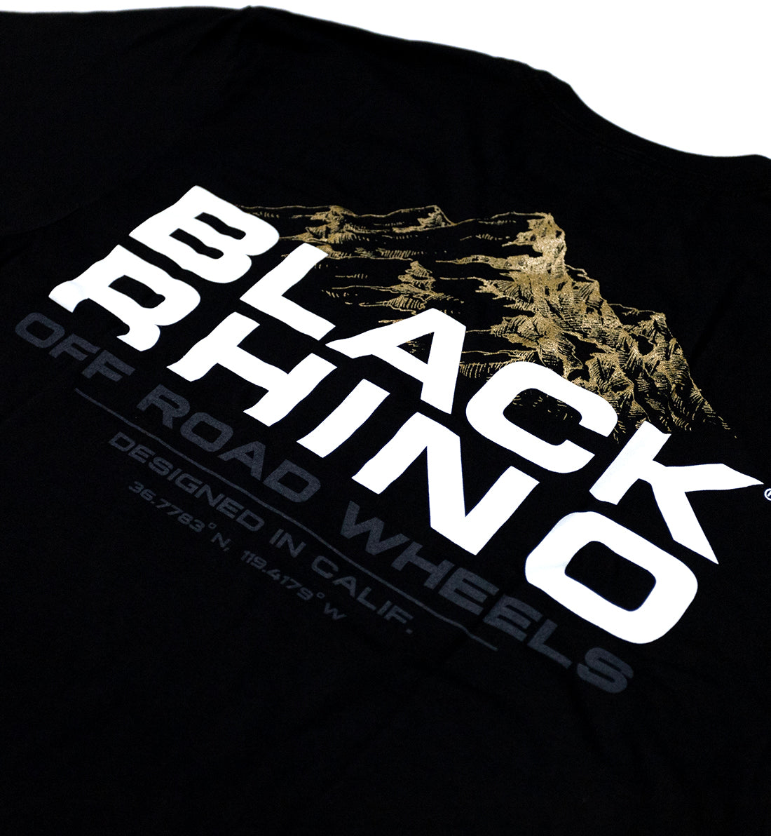 Black Rhino SUMMIT Short Sleeve Tee in black, featuring a crew neck and minimalist design, suitable for casual wear and outdoor activities.