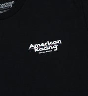 American Racing logo short sleeve tee shirt in black, featuring a bold white logo on the front.