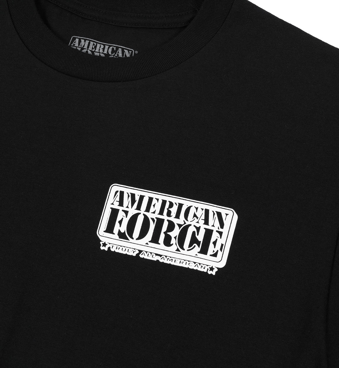 American Force STENCIL Lightweight Short Sleeve Tee featuring a bold graphic logo on the front, made from comfortable fabric, perfect for casual wear.