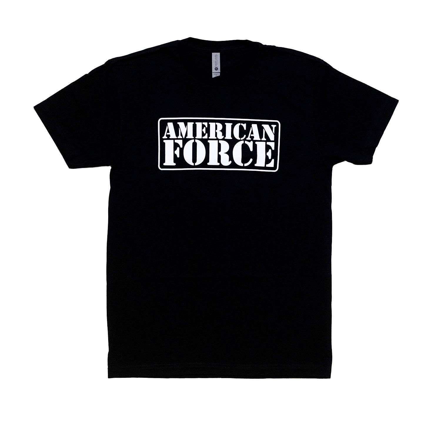 American Force UNIVERSAL Lightweight Short Sleeve Tee in black, featuring a bold graphic logo on the front and a comfortable fit.