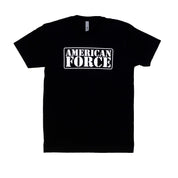 American Force UNIVERSAL Lightweight Short Sleeve Tee in black, featuring a bold graphic logo on the front and a comfortable fit.