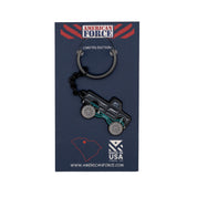 American Force X Leen Customs LIMITED Truck Keychain featuring a sleek design, metallic finish, and detailed logo.