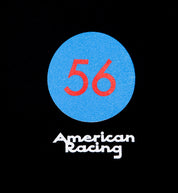 Black short sleeve tee featuring "Chrome is the New Black" graphic by American Racing, showcasing a stylish, modern design.