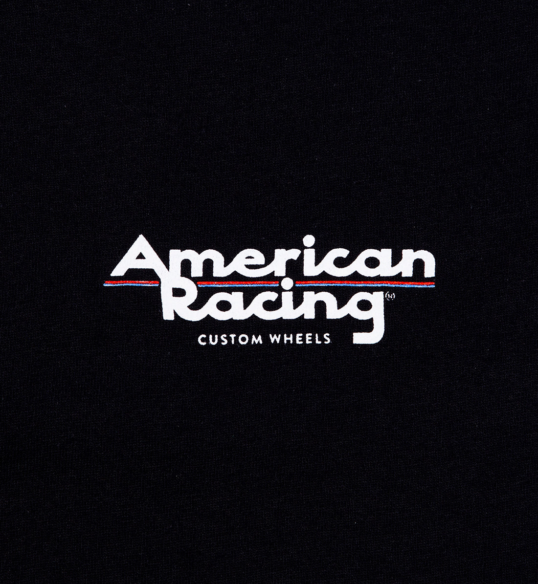 Black women's short sleeve tee featuring the American Racing logo prominently displayed on the front.