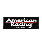 American Racing Core bumper sticker (9.5 inches) featuring a bold black and white design with the American Racing logo.