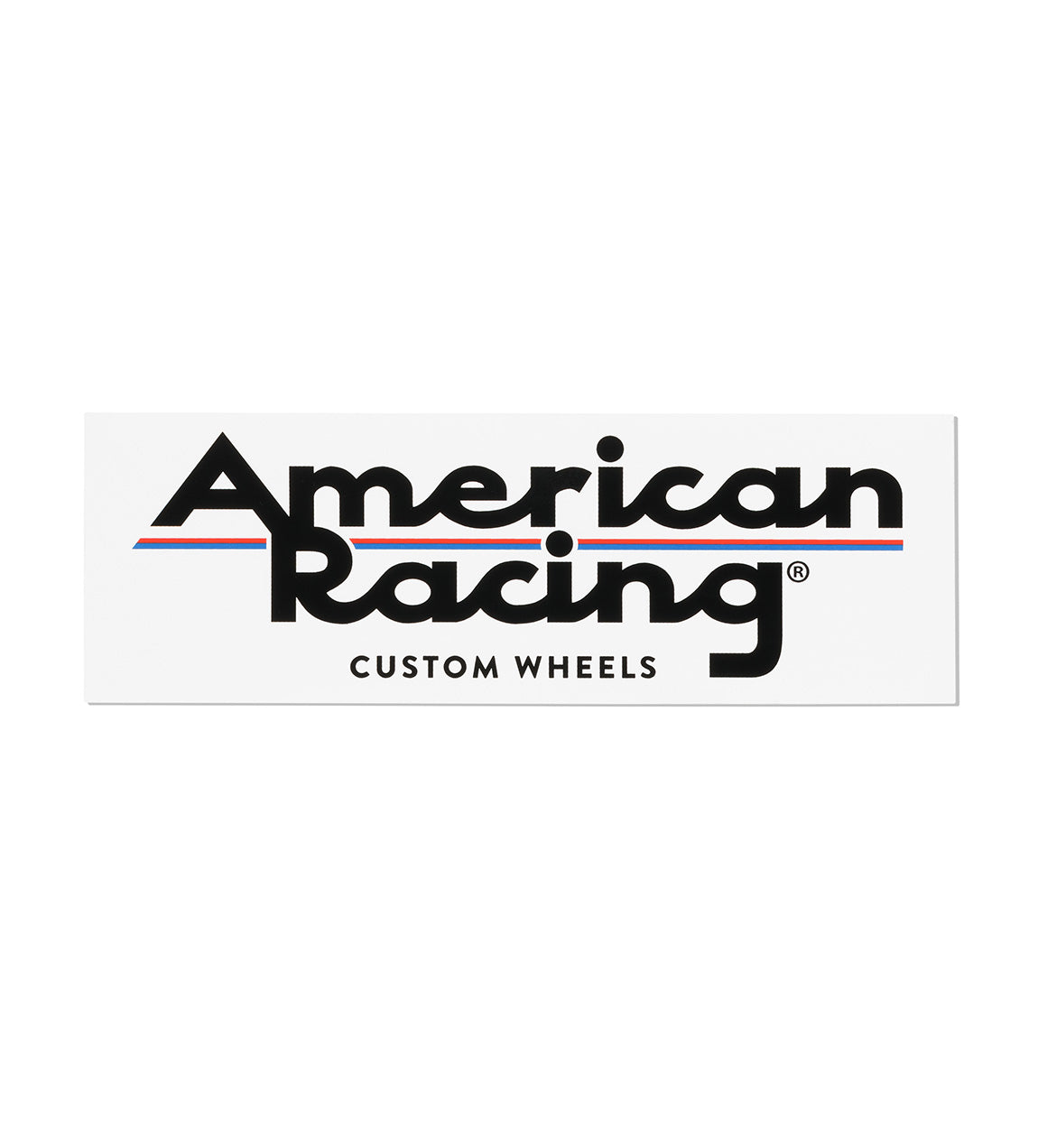 American Racing Core bumper sticker, white, 9.5 inches, featuring bold text and graphic design.