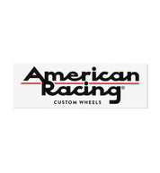 American Racing Core bumper sticker, white, 9.5 inches, featuring bold text and graphic design.