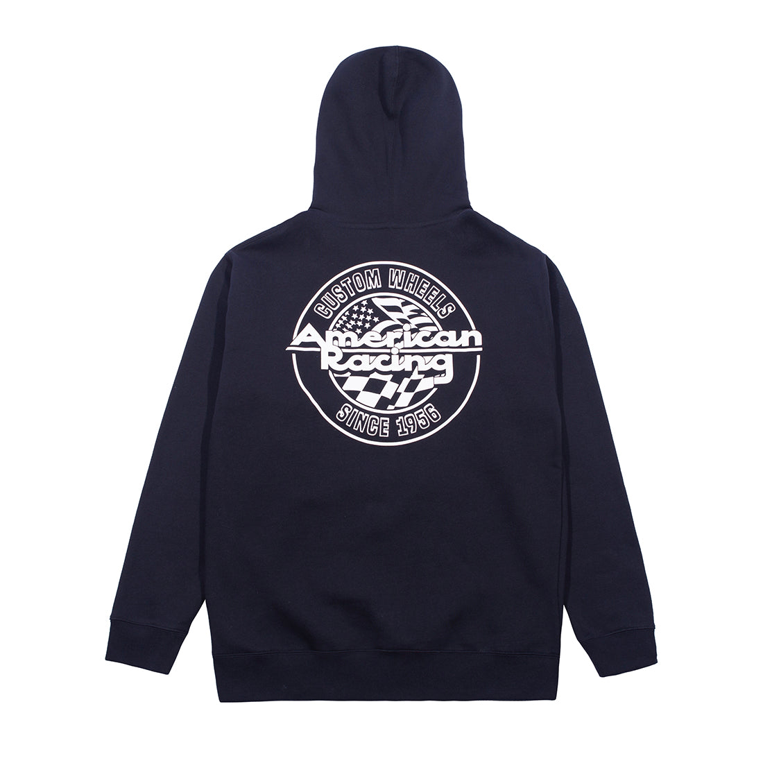American Racing SEAL Pullover Hoodie in navy blue, featuring a large logo on the back.