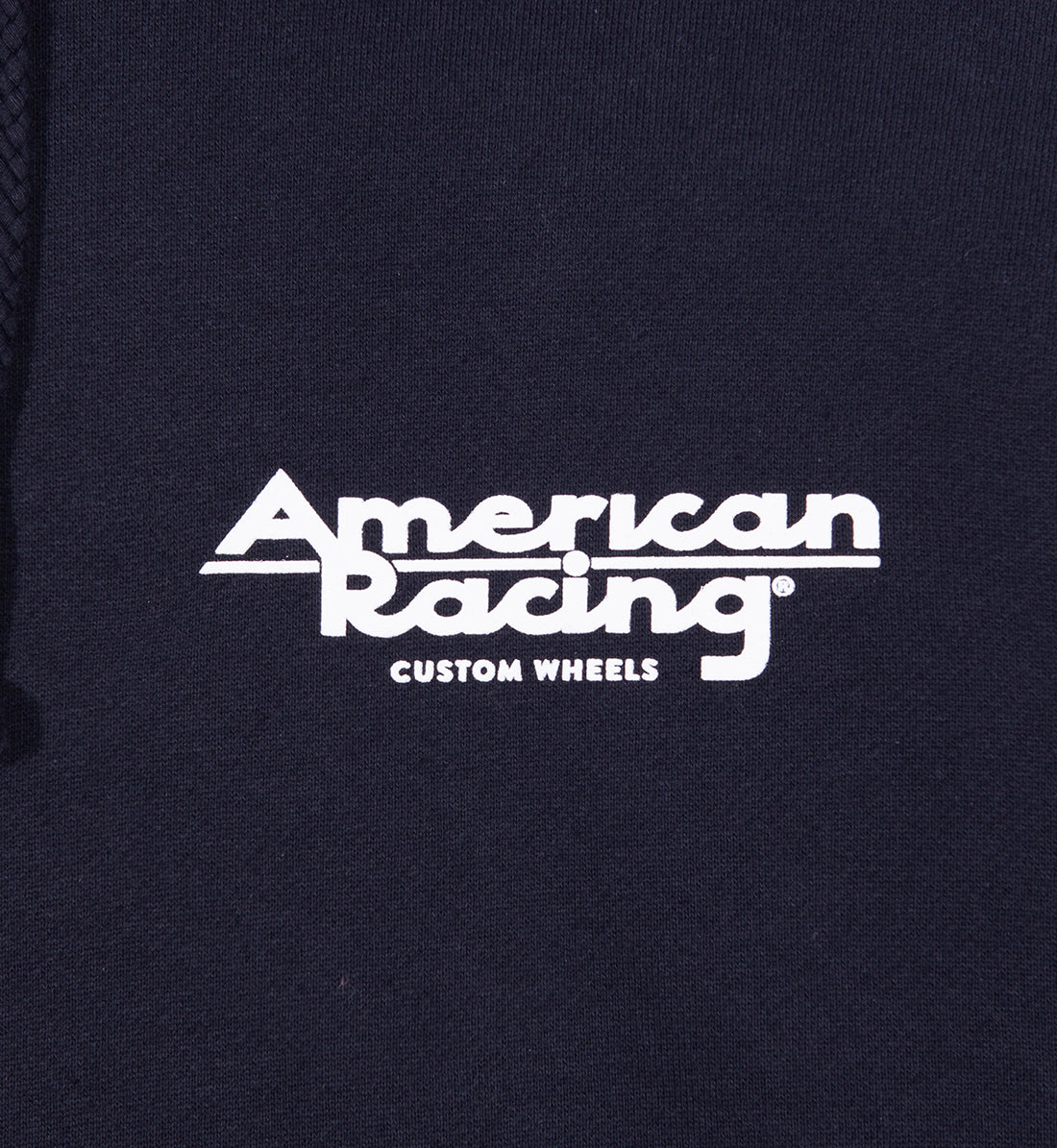 American Racing SEAL pullover hoodie in navy blue with logo detail on the front.
