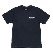 Black short sleeve tee featuring the American Racing logo on the left chest, perfect for motorsport enthusiasts.