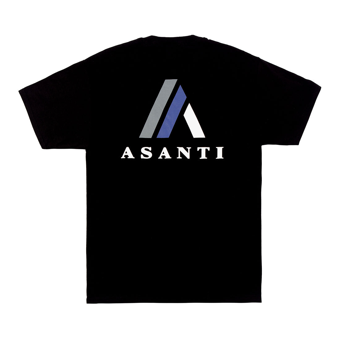 Black short sleeve tee featuring the Asanti logo on the back.