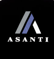 Asanti Logo Short Sleeve Tee in black, showcasing the back detail and logo design.