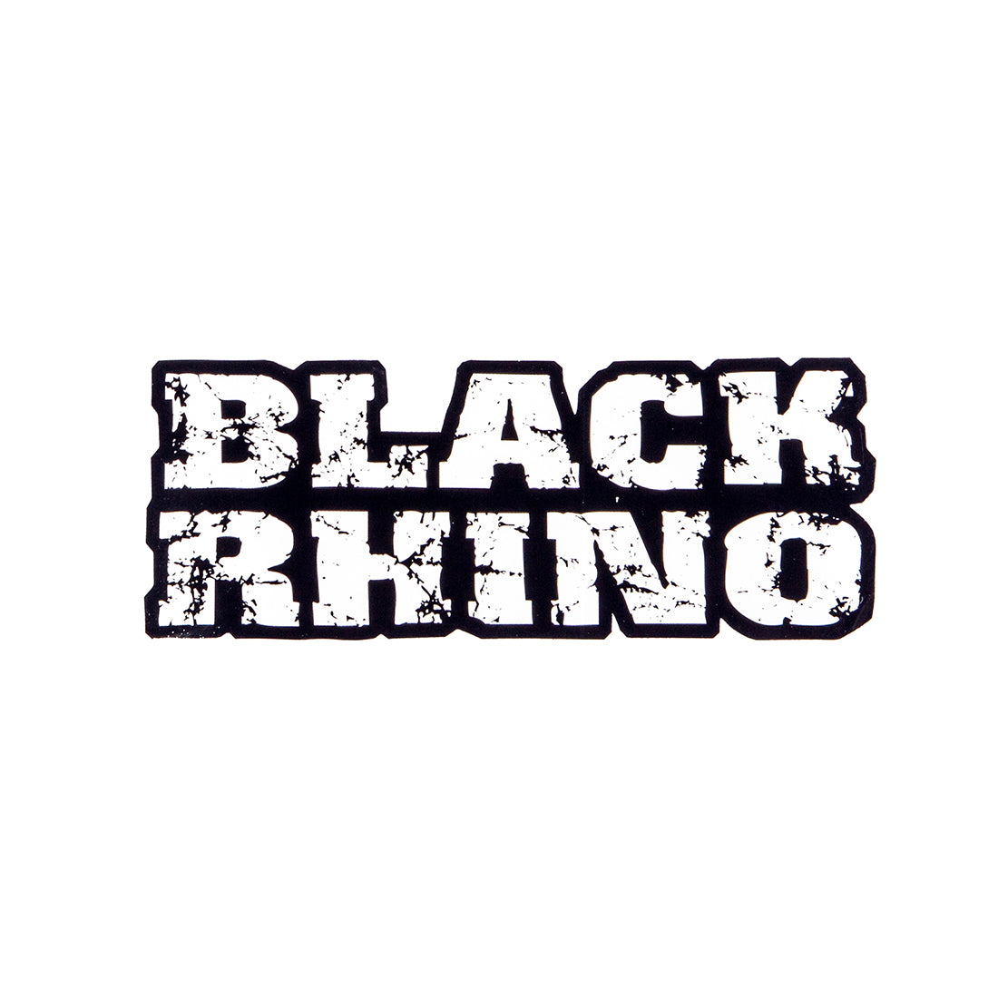 Black Rhino RUGGED 9-inch sticker featuring a bold black and white design with a rugged aesthetic.