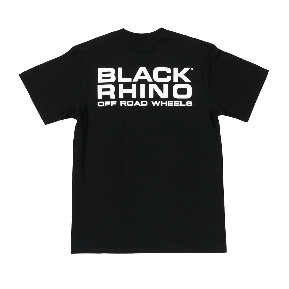 Black Rhino Short Sleeve Tee featuring a classic design in black, made from soft, breathable fabric.
