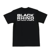 Black Rhino Short Sleeve Tee featuring a classic design in black, made from soft, breathable fabric.