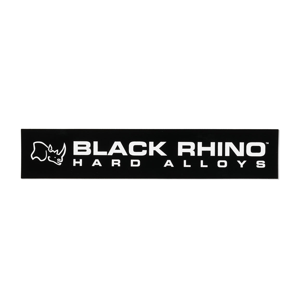 Black Rhino Sticker (11.5 inches) featuring a bold black and white design, showcasing a stylized rhino silhouette.