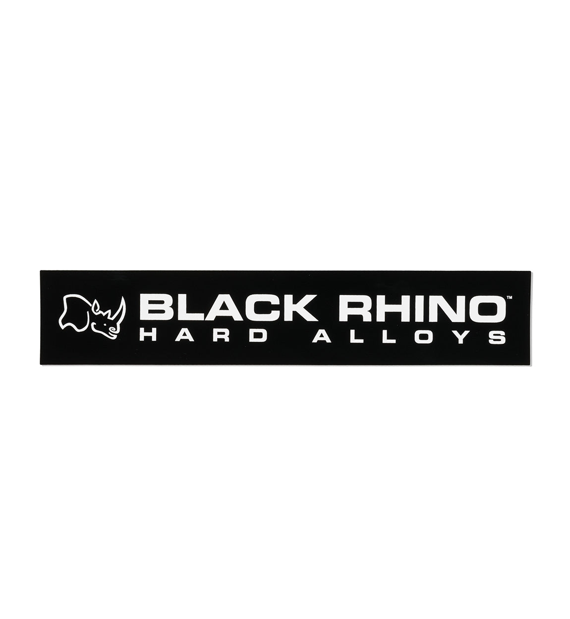 Black Rhino Sticker (11.5 inches) featuring a bold black and white design, showcasing a stylized rhino silhouette.