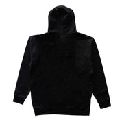 Black zip hoodie featuring a minimalist design, ideal for motorsport enthusiasts and casual wear.
