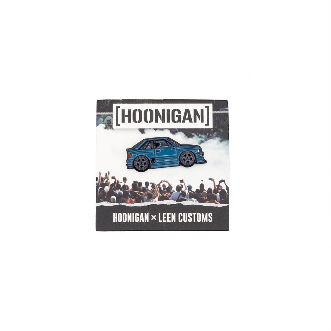 Hoonigan X Leen Customs SCOTTO'S AUDI CQ collectible pin featuring a blue design with intricate detailing.