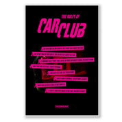 Hoonigan CAR CLUB Poster featuring a vibrant graphic design, measuring 18" x 24".