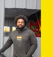 Gray Fuel CUT Pullover Hoodie featuring a front pocket and a relaxed fit, ideal for casual wear.