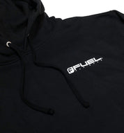 Fuel MALL CRAWL Pullover Hoodie in dark gray, featuring a front pocket and adjustable hood with drawstrings.