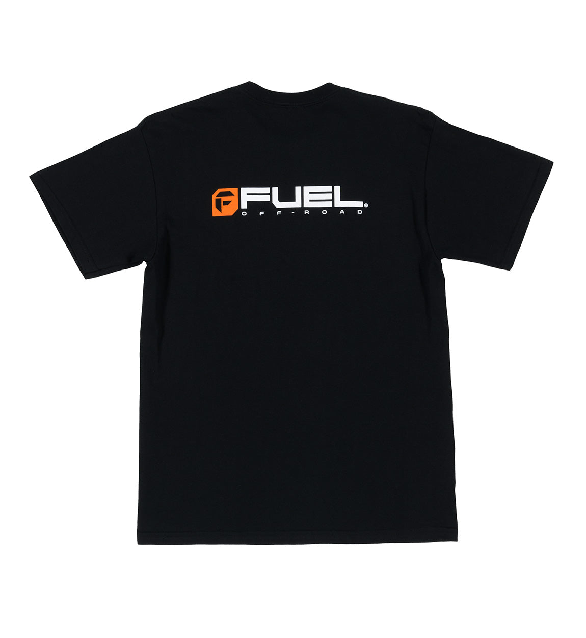 Orange short sleeve t-shirt featuring the Fuel logo on the front.