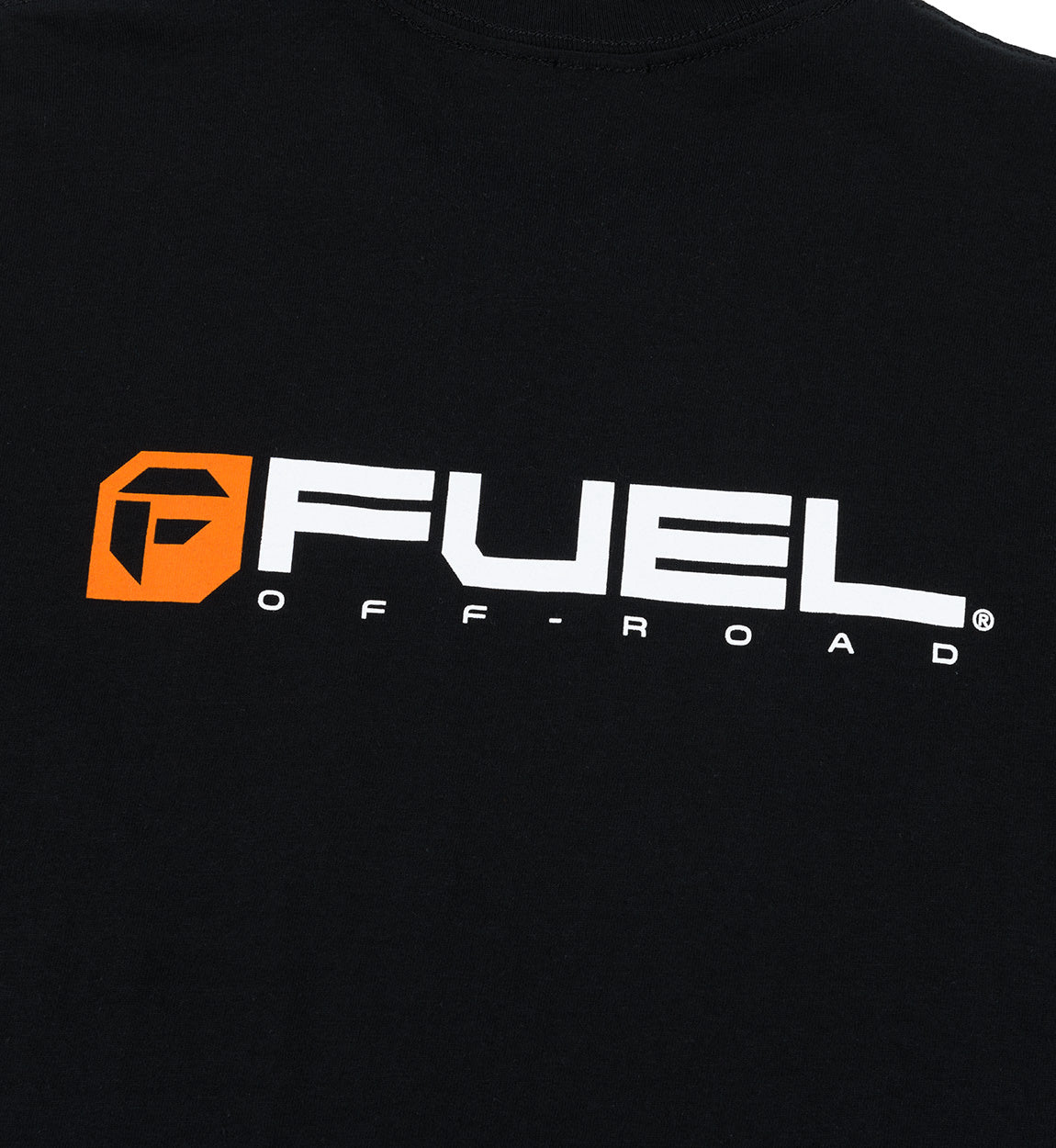Orange short sleeve tee featuring the Fuel logo prominently displayed on the front.