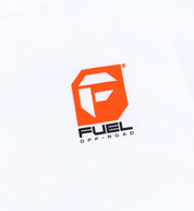Orange short sleeve tee featuring the Fuel logo prominently displayed on the front.